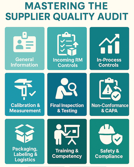 Supplier quality audit training concept for manufacturing suppliers